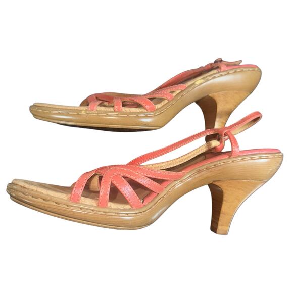 Sofft Coral Leather Strappy Sandals Size 8 – Comfortable Heeled Summer Shoes - Picture 11 of 11